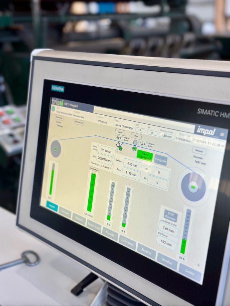 WinCC unified MTP1500 Comfort panel – projekt Impol TLM, industrijska avtomatizacija Triasi